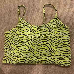 neon green zebra print tank